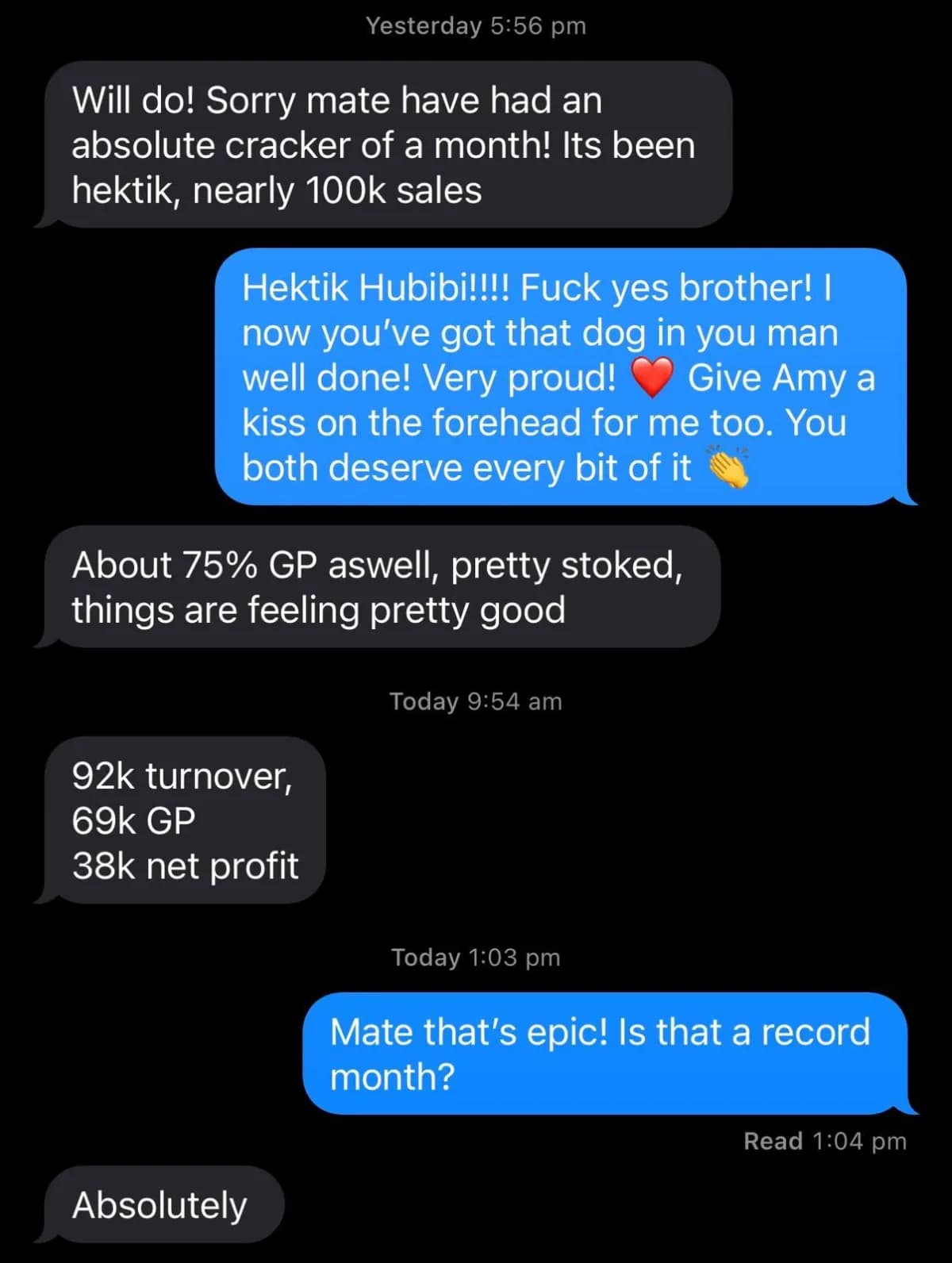 Client testimonial — $100K month